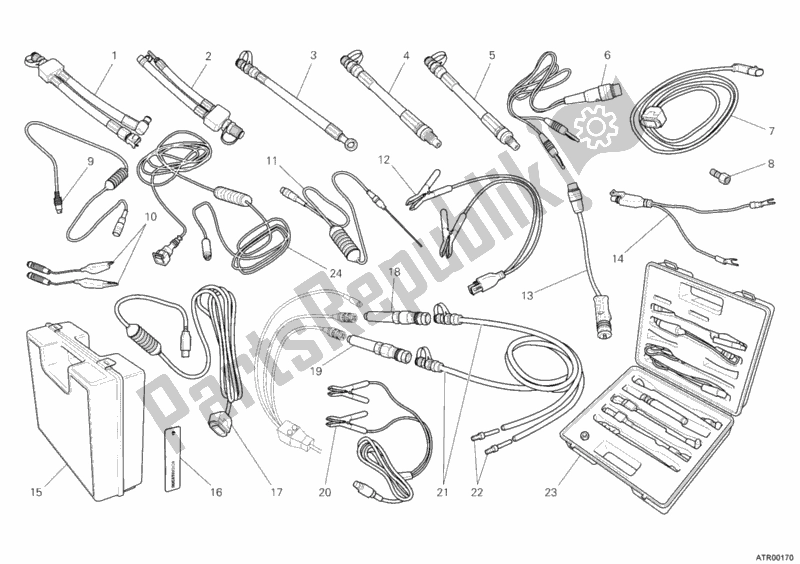 All parts for the Pressure Check Intrument of the Ducati Hypermotard 1100 EVO SP 2011